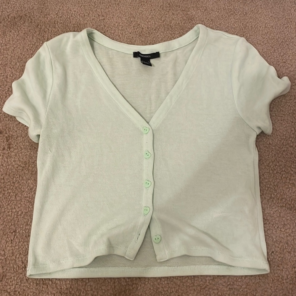 Forever 21 light green button up